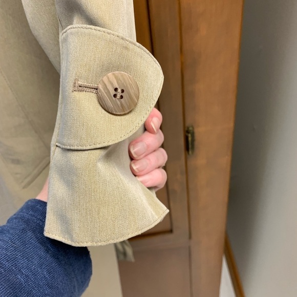 Jacqueline Ferrar vintage petite trench coat size 8P L47in 21in pit - Picture 7 of 10